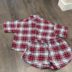 Garage Size XS/S Red Plaid Pajama Set